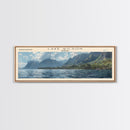 Lake Wilson Hawaii Framed Canvas Print, Lake House Decor, Panoramic Wall Art, Travel Poster, Beautiful Landscape Painting, Modern Art