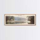 Lums Pond Delaware Framed Canvas Print, Lake House Decor, Panoramic Wall Art, Travel Poster, Scenic Landscape Painting, Contemporary Art