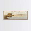 Mille Lacs Lake Framed Canvas Print, Lake House Decor, Panoramic Wall Art, Travel Poster, Landscape Painting, Contemporary Art
