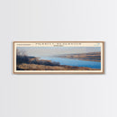 Mount Storm Lake West Virginia Framed Canvas Print, Lake House Decor, Panoramic Wall Art, Travel Poster, Landscape Painting, Contemporary Art