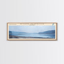 Olney Pond Rhode Island Framed Canvas Print, Lake House Decor, Panoramic Wall Art, Travel Poster, Landscape Painting, Bedroom Decor