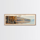 Norfork Lake Arkansas Framed Canvas Print, Lake House Decor, Panoramic Wall Art, Travel Poster, Landscape Painting, Bedroom Decor