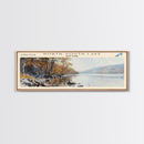 Panguitch Lake Utah Framed Canvas Print, Lake House Decor, Panoramic Wall Art, Travel Poster, Beautiful Landscape Painting, Living Room Decor