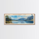 Pawtuckaway Lake New Hampshire Framed Canvas Print, Lake House Decor, Panoramic Wall Art, Travel Poster, Beautiful Landscape Painting, Living Room Decor