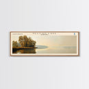 Pyramid Lake Framed Canvas Print, Lake House Decor, Panoramic Travel Poster, Scenic Wall Art, Modern Art