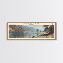 Phelps Lake Wyoming Framed Canvas Print, Lake House Decor, Panoramic Wall Art, Travel Poster, Beautiful Landscape Painting, Bedroom Decor