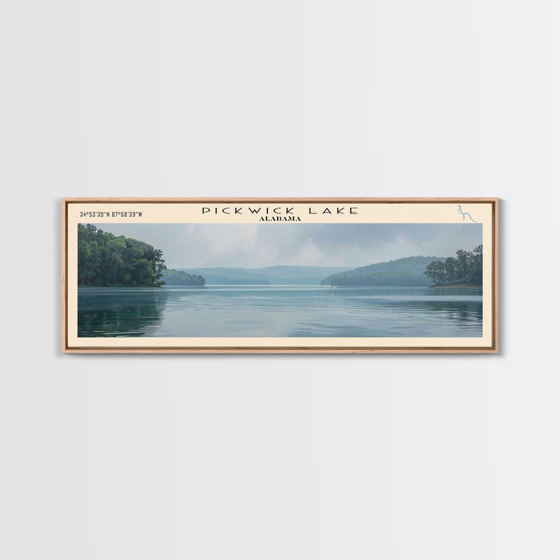 Rangeley Lake Maine Framed Canvas Print, Lake House Decor, Wall Art, Panoramic Travel Poster, Scenic Wall Art, Bedroom Decor