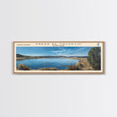Red Willow Lake North Dakota Framed Canvas Print, Lake House Decor, Wall Art, Panoramic Travel Poster, Scenic Landscape Painting, Bedroom Decor