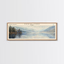Rend Lake Illinois Framed Canvas Print, Lake House Decor, Panoramic Wall Art, Travel Poster, Beautiful Landscape Painting, Contemporary Art