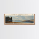 Robert S. Kerr Reservoir Framed Canvas Print, Lake House Decor, Panoramic Wall Art, Travel Poster, Beautiful Landscape Painting, Living Room Decor