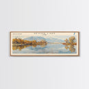 South Henik Lake Panoramic Framed Canvas Print, Lake House Decor, Wall Art, Travel Poster, Scenic Lake Painting, Living Room Decor