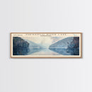 Shenango River Lake Pennsylvania Panoramic Framed Canvas Print, Lake House Decor, Wall Art, Travel Poster, Beautiful Lake Scene, Bedroom Decor