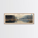 St. Jean Lake Panoramic Framed Canvas Print, Lake House Decor, Wall Art, Travel Poster, Beautiful Lake Scene, Bedroom Decor