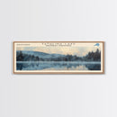 Trembleur Lake Panoramic Wall Art, Framed Canvas Print, Lake House Decor, Travel Poster, Scenic Lake Scene, Living Room Art