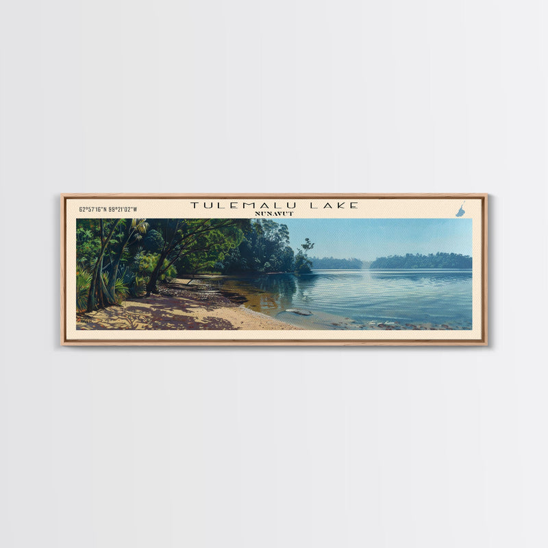 Walden Pond Massachusetts Panoramic Wall Art, Framed Canvas Print, Lake House Decor, Travel Poster, Scenic Lake Scene, Bedroom Decor