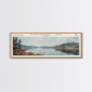 Tustumena Lake Panoramic Wall Art, Framed Canvas Print, Lake House Decor, Travel Poster, Scenic Lake Scene, Living Room Art