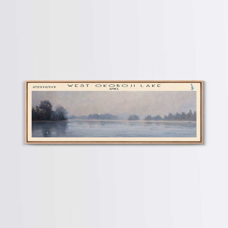 Yatesville Lake Kentucky Panoramic Wall Art, Framed Canvas Print, Lake House Decor, Travel Poster, Scenic Lake Scene, Bedroom Decor