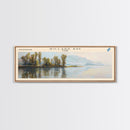 Willard Bay Utah Panoramic Wall Art, Framed Canvas Print, Lake House Decor, Travel Poster, Beautiful Lake Scene, Bedroom Art