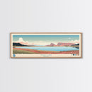 Angel Lake Nevada Framed Canvas Print, Panoramic Wall Art, Midcentury Modern, Pop Art, Travel Poster, Scenic Lake House Art