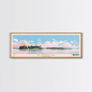 Bay Springs Lake Mississippi Framed Canvas Print, Panoramic Wall Art, Midcentury Modern, Pop Art, Travel Poster, Scenic Living Room Decor, Bedroom Art
