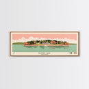 Beaver Lake Arkansas Framed Canvas Print, Panoramic Wall Art, Midcentury Modern, Pop Art, Travel Poster, Scenic Lake House Art, Bedroom Decor