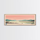 Big Glen Lake Michigan Framed Canvas Print, Panoramic Wall Art, Midcentury Modern, Pop Art, Travel Poster, Scenic Living Room Decor, Bedroom Art
