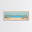 El Dorado Lake Kansas Framed Canvas Print, Panoramic Wall Art, Midcentury Modern, Pop Art, Living Room Art, Travel Poster, Vintage Lake Art