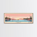 Ennadai Lake Nunavut Framed Canvas Print, Panoramic Wall Art, Midcentury Modern, Pop Art, Bedroom Decor, Travel Poster, Lake View