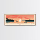 Findley Lake Ohio Framed Canvas Print, Panoramic Wall Art, Midcentury Modern, Pop Art, Bedroom Decor, Travel Poster, Nature Art, Artistic Decor