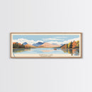 Ganoga Lake Pennsylvania Framed Canvas Print, Panoramic Art, Midcentury Modern, Pop Art, Living Room Wall Art, Travel Poster, Nature Painting, Home Decor