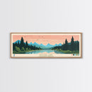 Goose Lake California Oregon Framed Canvas Print, Panoramic Wall Art, Midcentury Modern, Pop Art, Living Room Decor, Travel Poster, Lake View, Nature Art