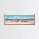 Great Salt Lake Utah Framed Canvas Print, Panoramic Wall Art, Midcentury Modern, Pop Art, Living Room Wall Art, Travel Poster, Nature Art, Artistic Decor