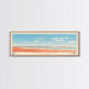 Great Salt Plains Lake Oklahoma Framed Canvas Print, Panoramic Art, Midcentury Modern, Pop Art, Bedroom Decor, Travel Poster, Lake House Art, Wall Art