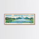 Griffith Lake Vermont Framed Canvas Print, Panoramic Wall Art, Midcentury Modern, Pop Art, Living Room Wall Art, Travel Poster, Lake View, Nature Art
