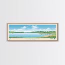 Hoopes Reservoir Delaware Framed Canvas Print, Panoramic Wall Art, Midcentury Modern, Pop Art, Lake House Art, Travel Poster, Bedroom Decor