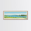 Jamestown Reservoir North Dakota Framed Canvas Print, Panoramic Art, Midcentury Modern, Pop Art, Living Room Decor, Travel Poster, Artistic Home Decor