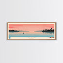 Lake Apopka Florida Framed Canvas Print, Panoramic Art, Midcentury Modern, Pop Art, Living Room Wall Art, Travel Poster, Lake House Decor
