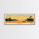 Lake Choctaw Framed Canvas Print, Panoramic Art, Midcentury Modern, Pop Art, Living Room Wall Art, Travel Poster, Lake House Decor