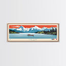Lake Clark Alaska Framed Canvas Print, Panoramic Wall Art, Midcentury Modern, Pop Art, Bedroom Decor, Travel Poster, Living Room Art