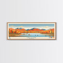 Lake Elmore Vermont Framed Canvas Print, Panoramic Art, Midcentury Modern, Pop Art, Living Room Wall Art, Travel Poster, Lake House Decor