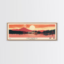Lake Maumelle Arkansas Framed Canvas Print, Panoramic Wall Art, Midcentury Modern, Pop Art, Living Room Decor, Travel Poster