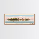 Lake Ontelaunee Pennsylvania Framed Canvas Print, Panoramic Wall Art, Midcentury Modern, Pop Art, Living Room Decor, Travel Poster, Lake House Art
