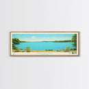 Lake Oologah Oklahoma Framed Canvas Print, Panoramic Wall Art, Midcentury Modern, Pop Art, Bedroom Art, Travel Poster, Lake House Decor