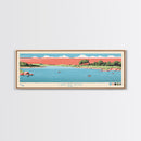 Lake Red Rock Iowa Framed Canvas Print, Panoramic Wall Art, Midcentury Modern, Pop Art, Living Room Decor, Travel Poster, Lake House Art