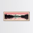 Lake Sammamish Washington Framed Canvas Print, Panoramic Wall Art, Midcentury Modern, Pop Art, Bedroom Art, Travel Poster, Lake House Decor