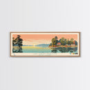 Lake Strom Thurmond South Carolina Framed Canvas Print, Panoramic Wall Art, Midcentury Modern, Pop Art, Living Room Decor, Travel Poster, Lake House Art