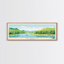 Lake Taneycomo Missouri Framed Canvas Print, Panoramic Wall Art, Midcentury Modern, Pop Art, Bedroom Art, Travel Poster, Lake House Decor