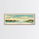 Lake Wingra, Wisconsin Panoramic Wall Art Framed Canvas Print, Midcentury Modern, Pop Art, Home Decor, Travel Poster, Bedroom Art