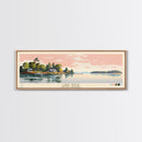 Lake Wylie, South Carolina Panoramic Wall Art Framed Canvas Print, Midcentury Modern, Pop Art, Home Decor, Travel Poster, Living Room Art