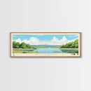 Lake of the Arbuckles Oklahoma Framed Canvas Print, Panoramic Wall Art, Midcentury Modern, Pop Art, Bedroom Art, Travel Poster, Lake House Decor